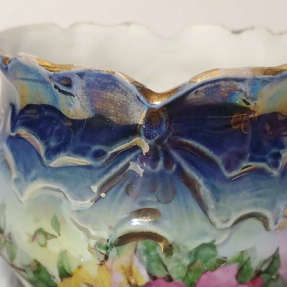 Royal Thuringia Teacup and Saucer Blue Floral - Picture 4 of 12
